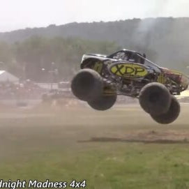 Rare Monster Truck Race: XDP Diesel Versus Battery Electric Bigfoot
