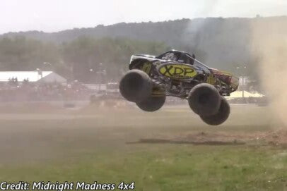 Rare Monster Truck Race: XDP Diesel Versus Battery Electric Bigfoot
