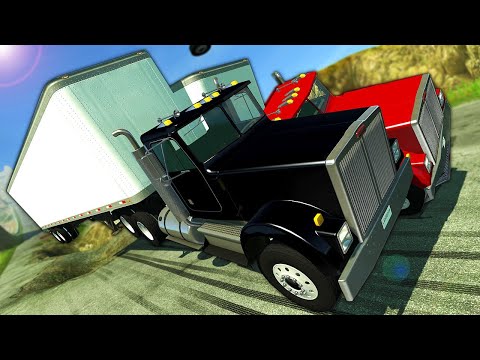 Insane Diesel Truck Downhill Races &amp; Crashes! - BeamNG Gameplay Race &amp; Crashes