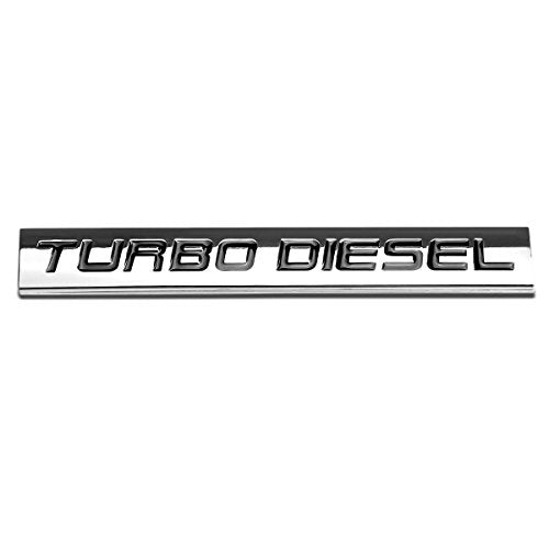 Black Letter"Turbo Diesel" Logo Metal Decal Emblem - DieselTrucks.com