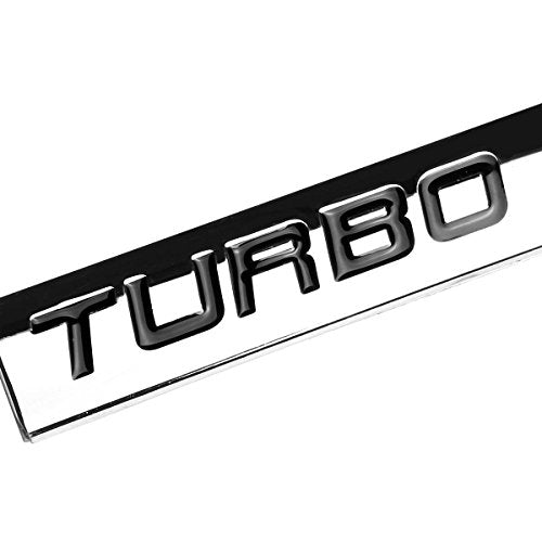 Black Letter"Turbo Diesel" Logo Metal Decal Emblem - DieselTrucks.com