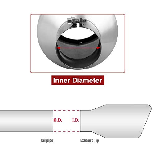 Snapklik.co : 4 Inch Inlet Turn Down Exhaust Tip, 4 Inch Inside Diaeter Inlet, 15 Length