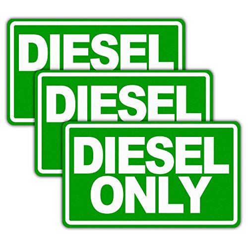 Anley 5" X 3" Diesel Only Decal 3Pcs - Reflective Diesel Only Sign on Fuel Tank Signage to Prevent User Error - Adhesive Fuel Stickers for Trucks, Tractors, Machinery(3 Pack Set) - DieselTrucks.com